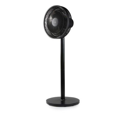 an image of a black fan on a stand on a white background