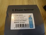 a box with a label on it that says super sparrow