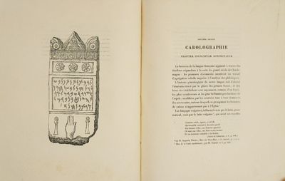 an open book with a drawing of a cat on it