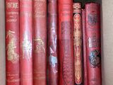 a box full of books that are sitting on a table