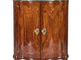 une armoire ancienne en bois avec un plateau en marbre et deux portes