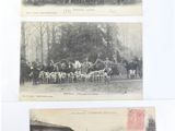 plusieurs vieilles photos en noir et blanc représentant des chevaux et des personnes dans un champ