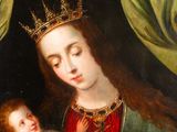 an image of a painting of a woman holding a baby
