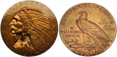 a close up of a gold coin with an eagle on it