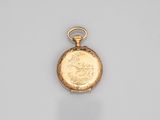 une montre de poche en or 18 carats représentant le portrait d'un homme et d'une femme