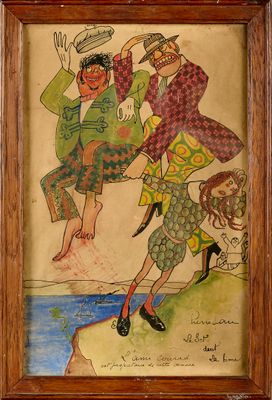 Pierre FAU (1888-1960). Sept dessins à la gouache et à l'aqu…