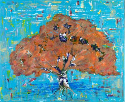 Laurent MULOT "L'arbre aux fruits magique" HST, techniques m…