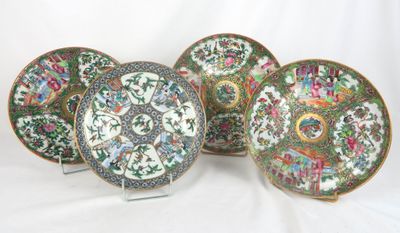 six chinese cloisons of cloisons with floral designs on them