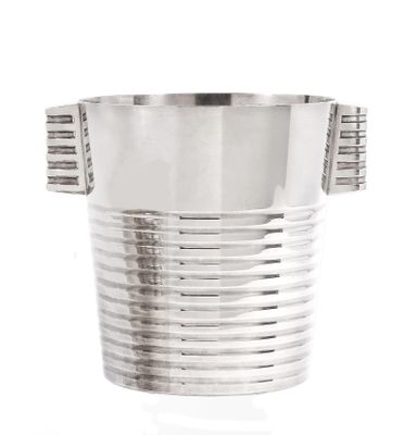 Luc LANEL pour Christofle. Modèle Ondulations SEAU à champagne en méta - Photo 1