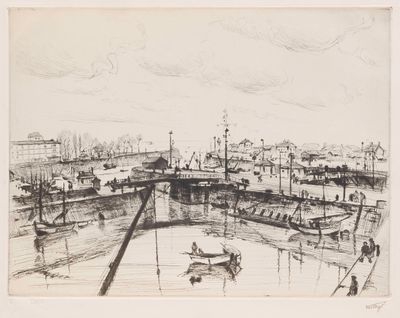 Louis Marcel Myr (1893-1964) Le Port de Honfleur.