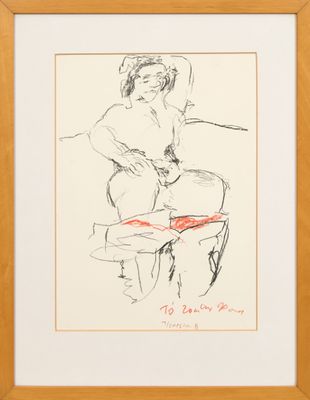l'image d'un dessin représentant une femme assise sur une chaise