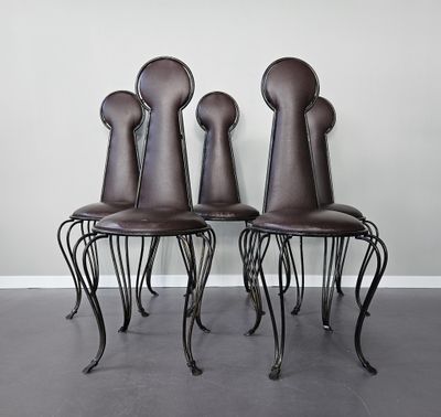 Chantal THOMASS (née en 1947). Ensemble de cinq chaises en f…