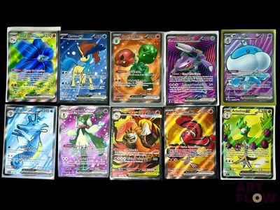 beaucoup de cartes pokemon sur la table