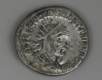 un gros plan d'une pièce d'argent surmontée d'une couronne