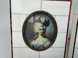 a picture of a woman in a blue dress and a picture of a woman in a blue dress