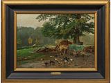 an image of a painting of a horse drawn carriage on a dirt road