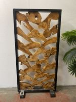 Claustra en bois structure métallique noire fauteuil en osie… (photo 4)