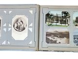 an open book with pictures of people on it