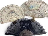 several different types of hand fans on a white surface