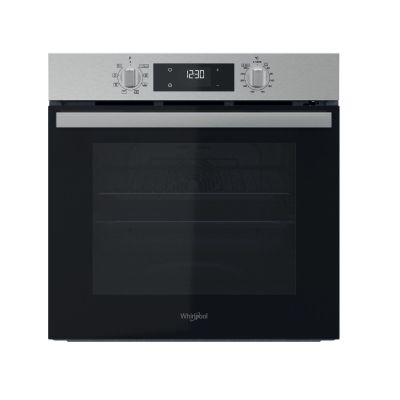 a close up of a stainless steel oven with a digital clock on the front