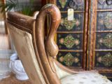 an image of a chair that is sitting on a carpeted floor