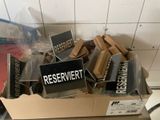 a cardboard box full of books on a counter