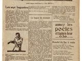 an old newspaper with a picture of a man holding a tennis racquet