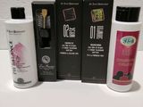 three different types of hair products are sitting on a table