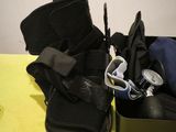 a pair of black boots and a pair of black boots