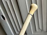 quelqu'un tient dans la main une batte de baseball avec un manche en bois