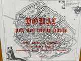 an old map of the city of dublin in a wooden frame