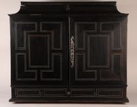 Cabinet en placage d’ébène et bois noirci, décor de filets d… (photo 2)