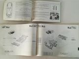 three pages of manuals on a table that are on top of each other
