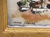 a picture of a painting of a group of people riding on a horse drawn carriage