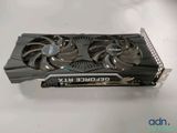 a close up of a video card on a white surface