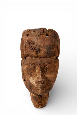Masque DE Sarcophage ÉGyptien EN Bois
