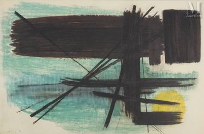 an image of a drawing of a painting with a yellow sun in the background