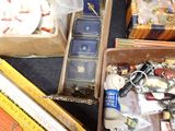 a box full of assorted items on a table