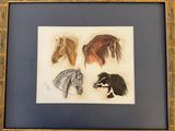 a picture of a picture of horses in a picture frame