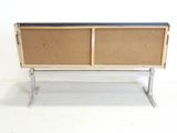 an image of a wooden bench with two drawers on it