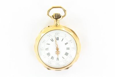 Montre de poche plaquée or avec chiffres romains et chiffres romains