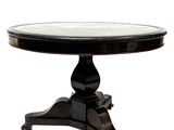 an image of a black table with a glass top on a white background