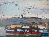an image of a painting of a train on a train track