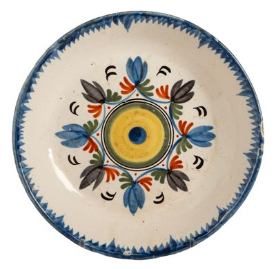 an image of a plate with a blue and white design on it