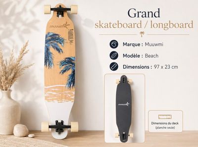 un skateboard et un support à skateboard posés sur une table