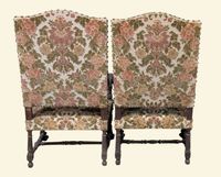 Paire de fauteuils à hauts dossiers droits en chapeau de gen… (photo 5)