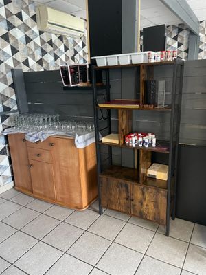 Buffet bois de style Art Déco, étagère tube laqué noir à 2 v… - Photo 1