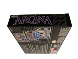 a black box with purple writing on it that says argana