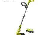 one + 18v cordless string trimmer with battery and charger