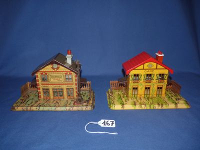 JEP O : Deux petites gares tôle, en bel état : 1 ref 47.